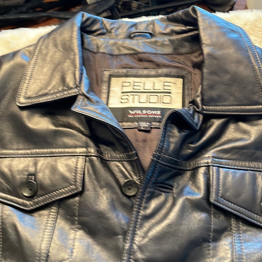 Black leather jacket